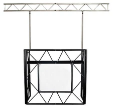 American DJ Pro Event Table 2 MB Black Metal DJ Booth Facade+87" Silver Truss