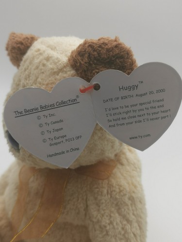 TY Beanie Babies Huggy The Bear With Tag Protector Retired 2000 Vintage Y2k - Picture 5 of 8