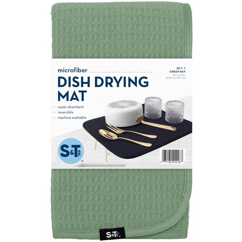 S&T INC. Dish Drying Mat Highly Absorbent Microfiber Kitchen Counter Mat Dish... - Picture 6 of 6