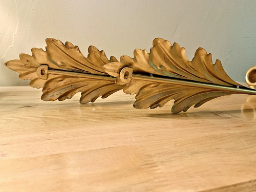 🌿VINTAGE ACANTHUS LEAF WALL CANDLE SCONCE 🌿Mid Century, Hollywood Regency 15" - Picture 14 of 16