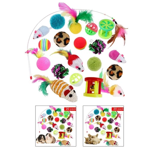 20Pack Variety Cats Kitten Interactive Toy Ball Set Supplies Funny Toys