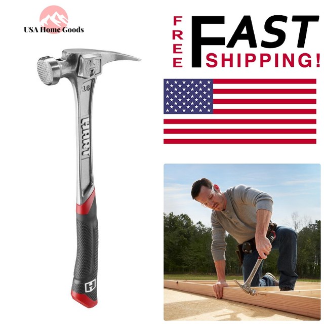 HART HH16SMQ Steel Framing Hammer 16 oz Straight Claw Nail Puller Comfort Grip HART HH16SMQ Steel Framing Hammer 16 oz Straight Claw Nail Puller Comfort Grip