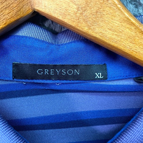 Greyson Herren Golf Polo XL Performance gestreift lila Polyester Elasthan - Bild 17 von 19