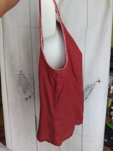 Top de lino vintage Laura Ashley sin mangas botones laterales coral terciopelo ribete 14 - Imagen 5 de 9