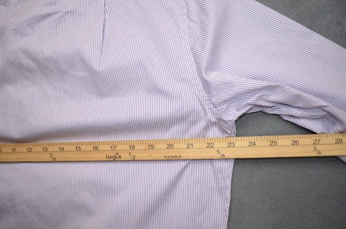 Barneys New York Button-Up Purple Striped Dress Shirt Trim Size 16 Long Italy - Picture 6 of 8
