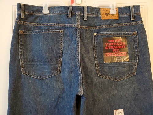 MARC MOTO NWT men's 'vintage straight roadracer' blue jeans 38 x 32 60127966-RI1 - Picture 2 of 12