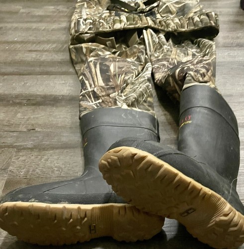 Cabelas Dry Plus Chest Waders Camo Size 8R Realtree Max-5 600 Thinsulate Ultra - Picture 3 of 11