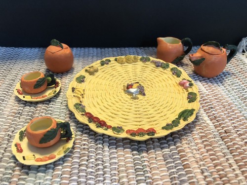 Mini juego de té de otoño de colección decoración coleccionable calabazas comida cornucopia envío gratuito - Imagen 15 de 15