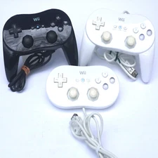 Official Nintendo Wii Classic Controller White Black Pro Original Wired You Pick
