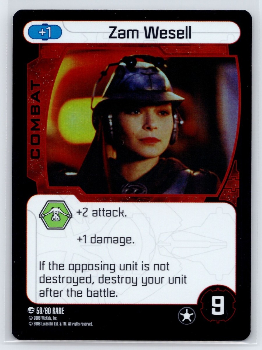 ZAM WESELL 2008 Star Wars WizKids Pocketmodel TCG Rare Foil