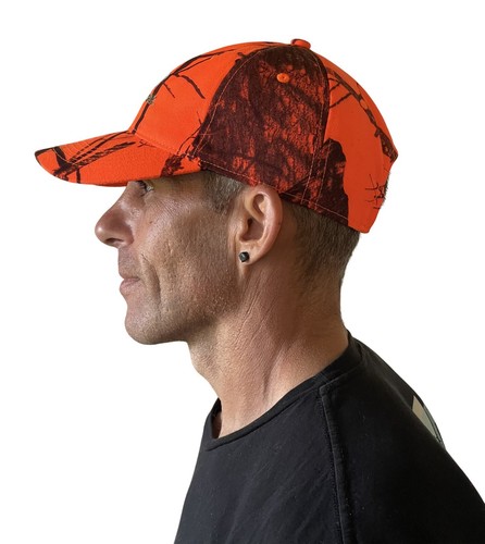 Mossy Oak BU Blaze Orange Camo Logo Cap Hat, Unstructured,Sweatband, Low Profile - Picture 4 of 10