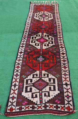 Antigua alfombra de pasillo Herki de 33""x91"" de Anatolia alfombra de pasillo para corredor 2x7 - Imagen 2 de 12