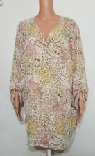 Pure Energy Blouse Shirt Pullover Gathered Sleeves Colorful Tribal Pattern 3X