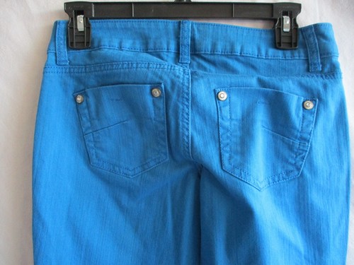LEI Ashley Trouble Low Rise Jeans Juniors Size 3 (29" x 32") Bright Blue - Picture 6 of 10