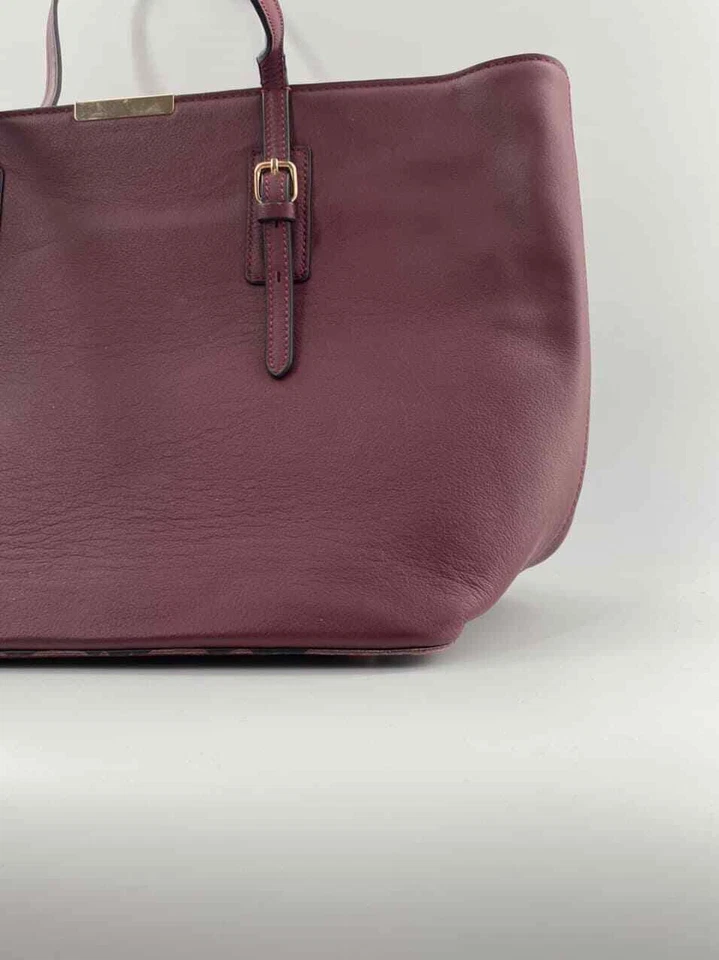 Hilary Radley Leather Jane Tote in Bordeaux with 1 Removable Pouch - Image 3 of 4