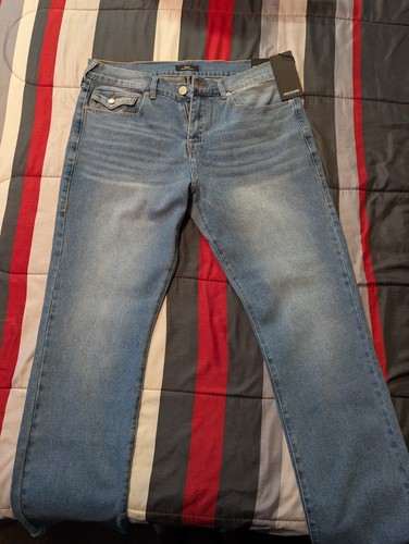 NWT True Religion Ricky Flap Straight Jeans Men’s Sz 34x32 Medium Relaxing Wash - 第 5/8 張圖片