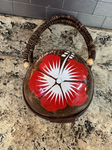 Borsa conchiglia di cocco Aloha Hawaii souvenir borsetta manico perline bella borsa - Foto 5 di 9