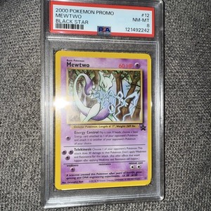 ⚡️❄️ 2000 Pokemon Promo Black Star #12 Mewtwo PSA 8⚡️❄️⚡️❄️⚡️❄️ CHRISTOPHER RUSH
