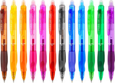 12 Pack Clicker Colored Erasable Gel Pens, 0.5Mm Fine Tip, Multicolor & Assorted