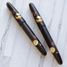 Wancher Dream Pen Echizen Urushi Ebonite Fountain Pen TEMARI Stub1.1 Nib Gold