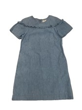 J CREW Women’s Size 4 Jean Dress Ruffle Short Sleeve Chambray