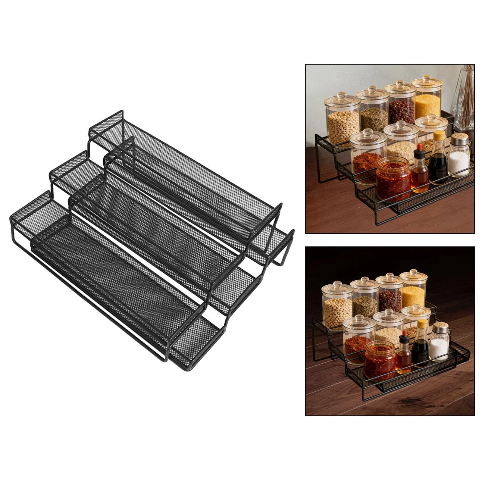 Expandable Spice Rack Storage Shelf Anti Slip Multifunctional Storage Rack