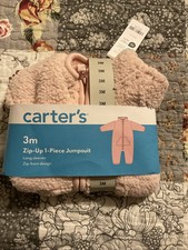 Carters Zip-Up 1 Piece Warm Long Sleeve Easy Care Jumpsuit 3 Months