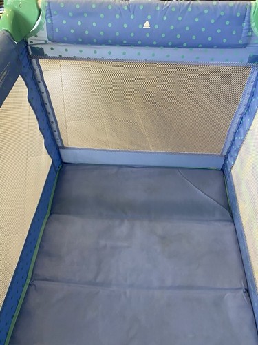 Vintage 90s Graco Pack n Play 870st Series Blue & Green Play Pen & Travel Case - Bild 14 von 24