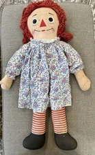 VTG Knickerbocker Raggedy Ann Cloth Doll 32 Inch Original Tag 1970s I love you