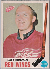 1969-70 O-PEE-CHEE #58 GARY BERGMAN DETROIT RED WINGS EXMT NO CREASES FREE SHIP