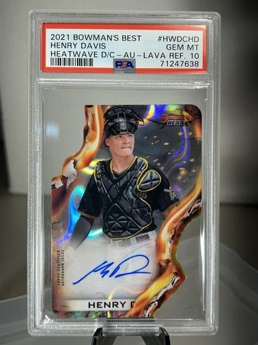 2021 Bowman's Best - Heatwave Die-Cut Henry Davis #HW-3 Gold Lava Refractor /50 - Imagen 4 de 4