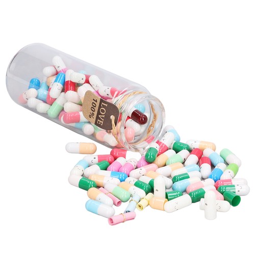 Adorable Mixed Color Message Capsules in Glass Bottle 100 Pieces - Picture 5 of 10