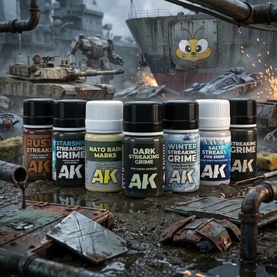 AK Interactive Streaking Grime Effects Enamel Weathering Wash Model Kit Paint