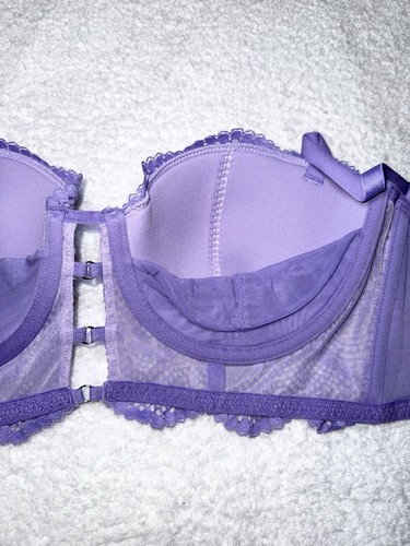 Neu ohne Etikett Victoria Secret Adore Me 38C BH lila Balconette Longline Bügel hinten - Bild 7 von 8