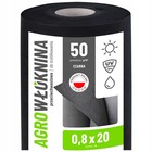 Agrowłóknina czarna 50g/m² na chwasty 0,8x20m mocna tkanina Pp