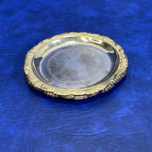 Lot of 3 Vtg Silver Plated EP on Steel Tarnished Coaster Trinket Dish Ashtray - Picture 18 of 20