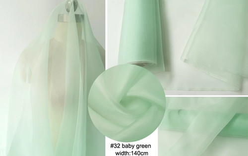 By Yard Stiff Transparent Silk Gauze 100 Natural Silk Organza Fabric Wedding Diy - Picture 33 of 45