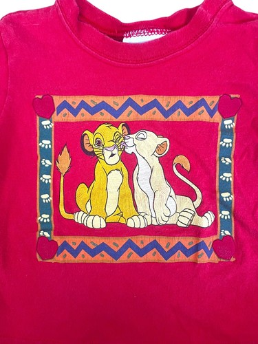 Camisa De Colección Años 90 Y2K Niños Rey León Simba Nala WDW PARKS EXCLUSIVA 12m Roja AOP - Imagen 6 de 11