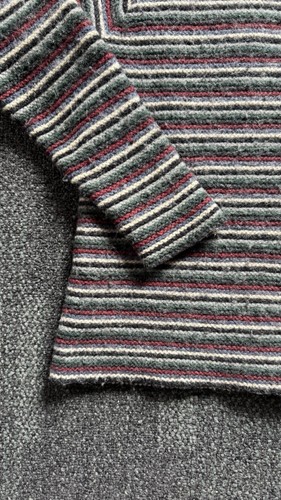 90s GAP Merino Wool Stripe Quarter Zip Pullover Sweater Medium Hong Kong - Picture 4 of 7