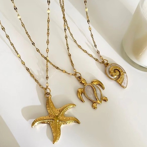 Turtle Conch Design Elegant Necklace Turtle Conch Necklace Party Jewelry - Picture 5 of 13