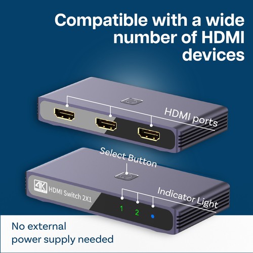 HDMI-Switch 4K 60Hz - 2 in 1 Out Bidirektionaler HDMI-Switcher - HDMI-Splitter - 第 5/7 張圖片