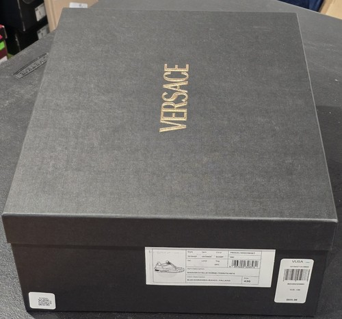 $925 MSRP- Versace Sneaker Vitello Nabuk Tessuto Rete Size 43- 100% Authentic - Picture 6 of 14