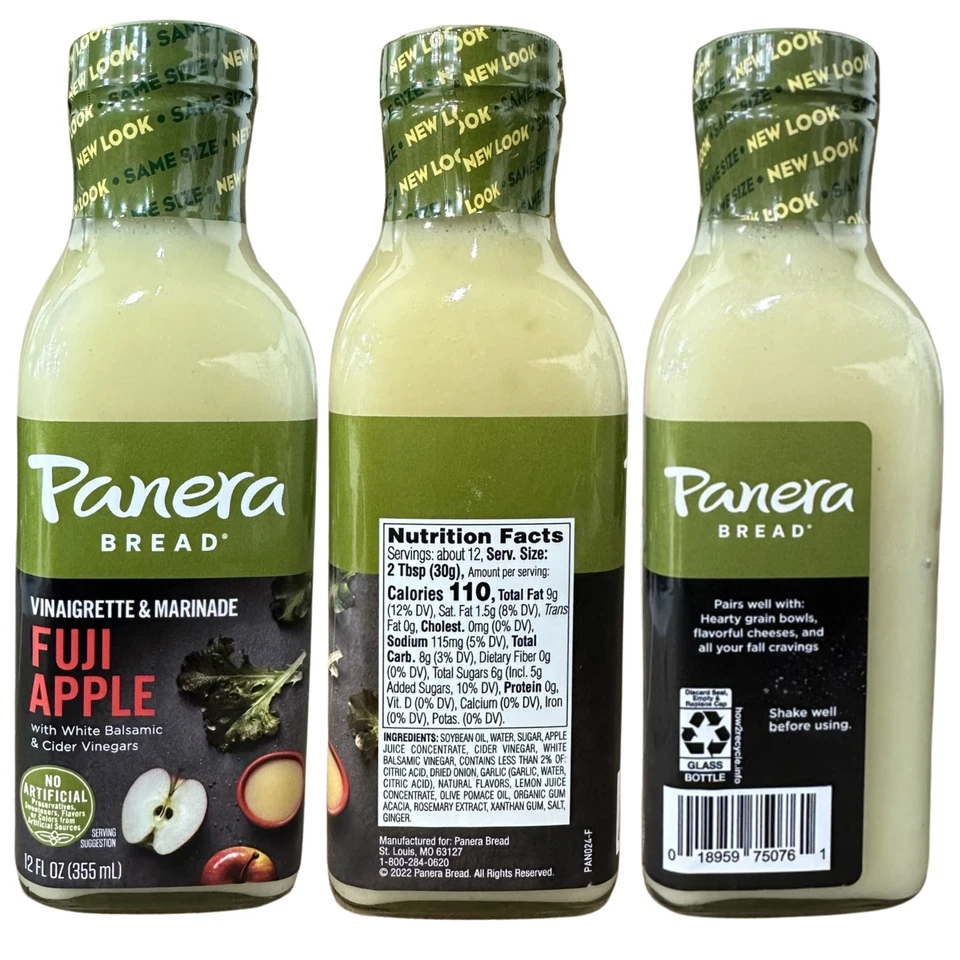 Panera Fuji Apple Vinaigrette Salad Dressing & Marinade | 12 Ounce | Pack of 3 - Image 3 of 4