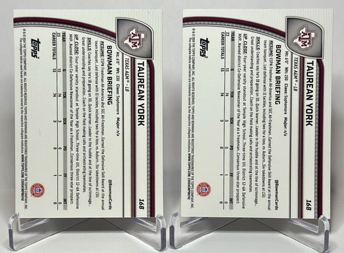 2024 Bowman U Chrome Texas A&M Lot Reed, York, Owens Pink Lava Refractors🔥📈 - Bild 10 von 12