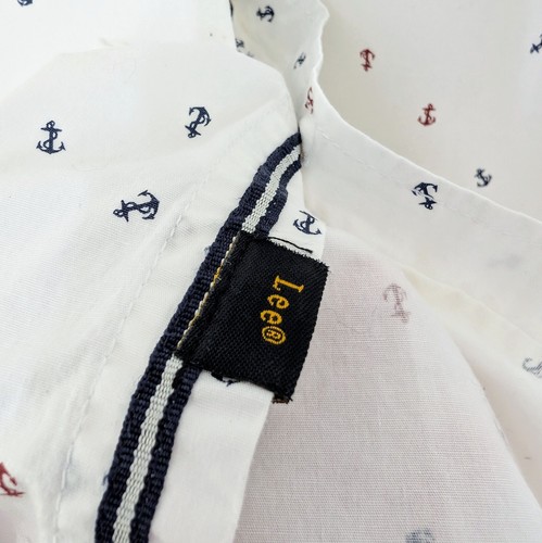 Mens Lee XXL White Heavyweight Cotton Shirt – Anchor Print – Style 64866 – Excel - Picture 6 of 10
