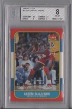 1986-87 Fleer Basketball Akeem Olajuwon #82 Houston Rockets *BGS 8*