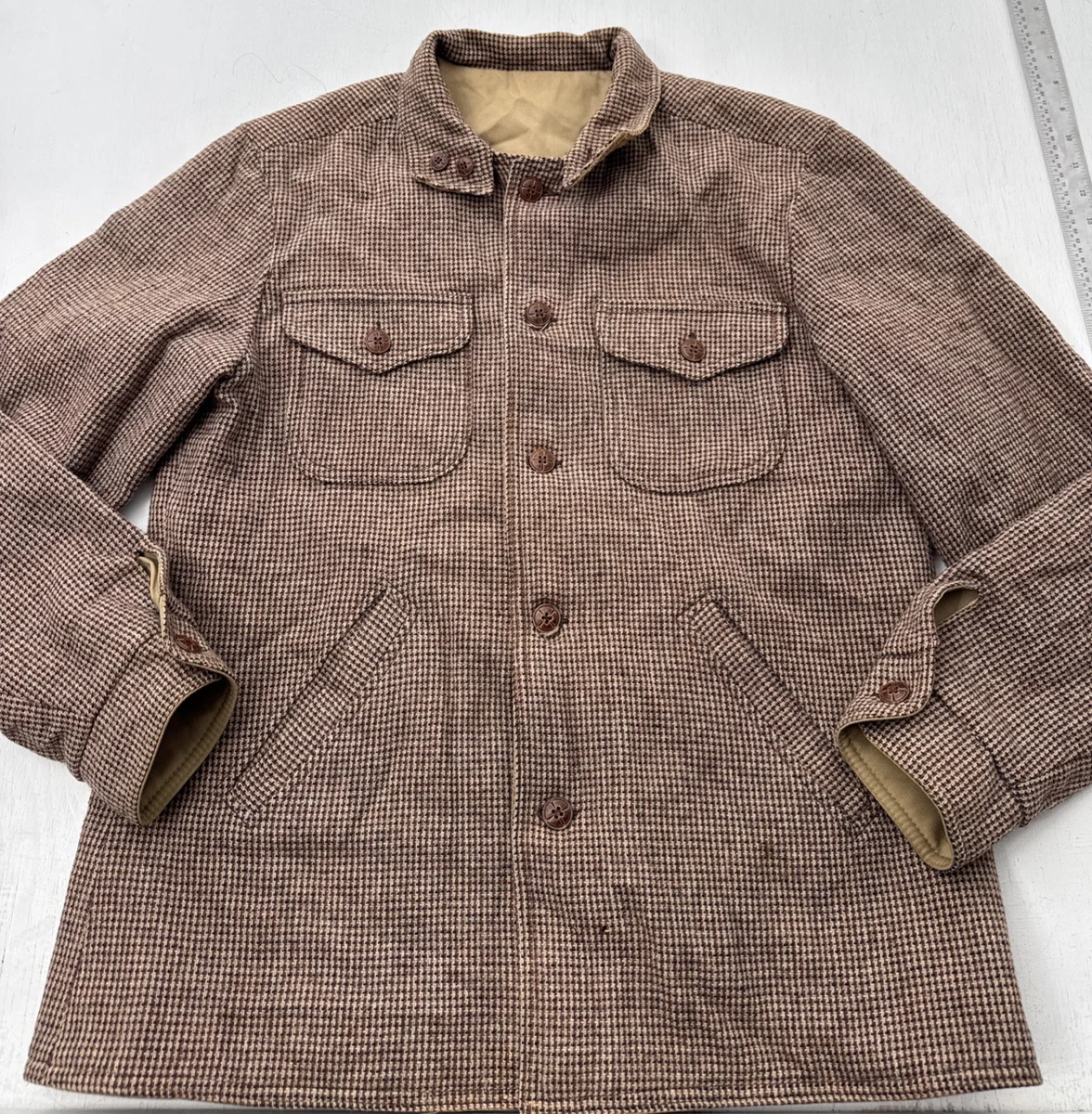 Brown 1990s 100% Wool Vintage Outerwear Coats & Jackets for Men