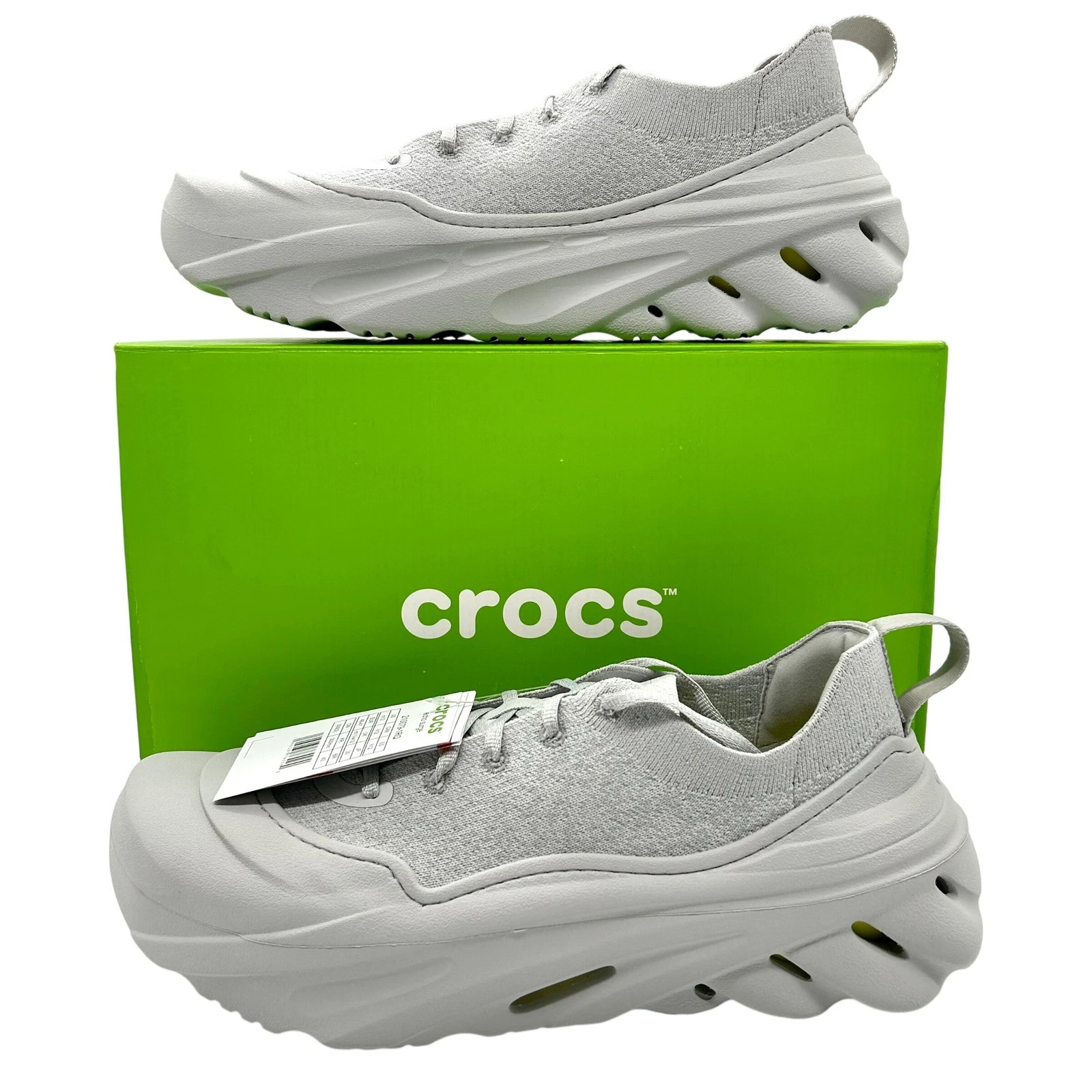 Crocs Echo Surge Mens 12 Wmns 14 Atmosphere Acidity Gray LiteRide Sneakers Shoes