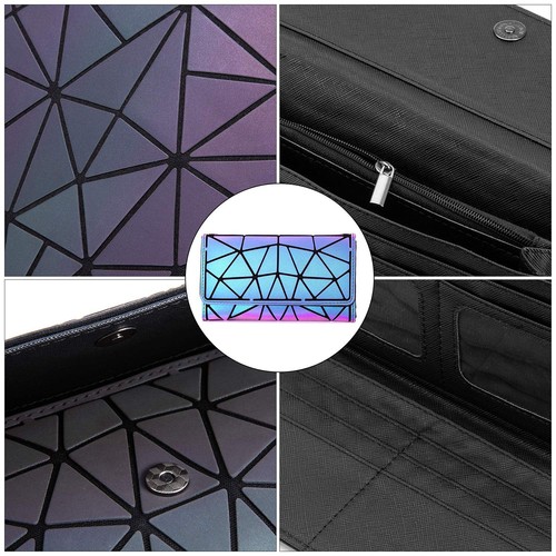 Geometric Luminous Purses and Handbags for Women Holographic Reflective Cross... - Picture 3 of 6