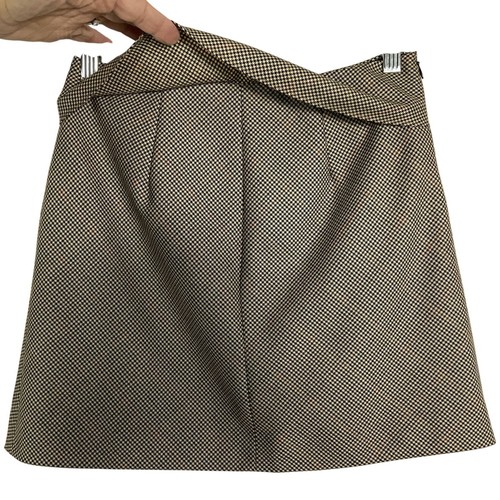 Falda Logan Rag & Bone Camel/Negro, talla 00, 100% Lana, Forrada, Cremallera Lateral - Imagen 6 de 12